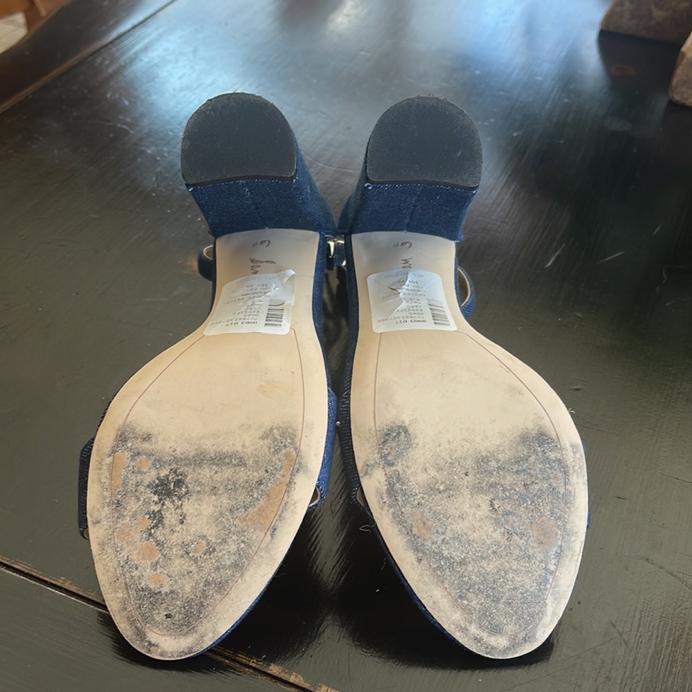 - Sam Edelman denim sandals, 6 1/2 like new - Picture 5 of 6